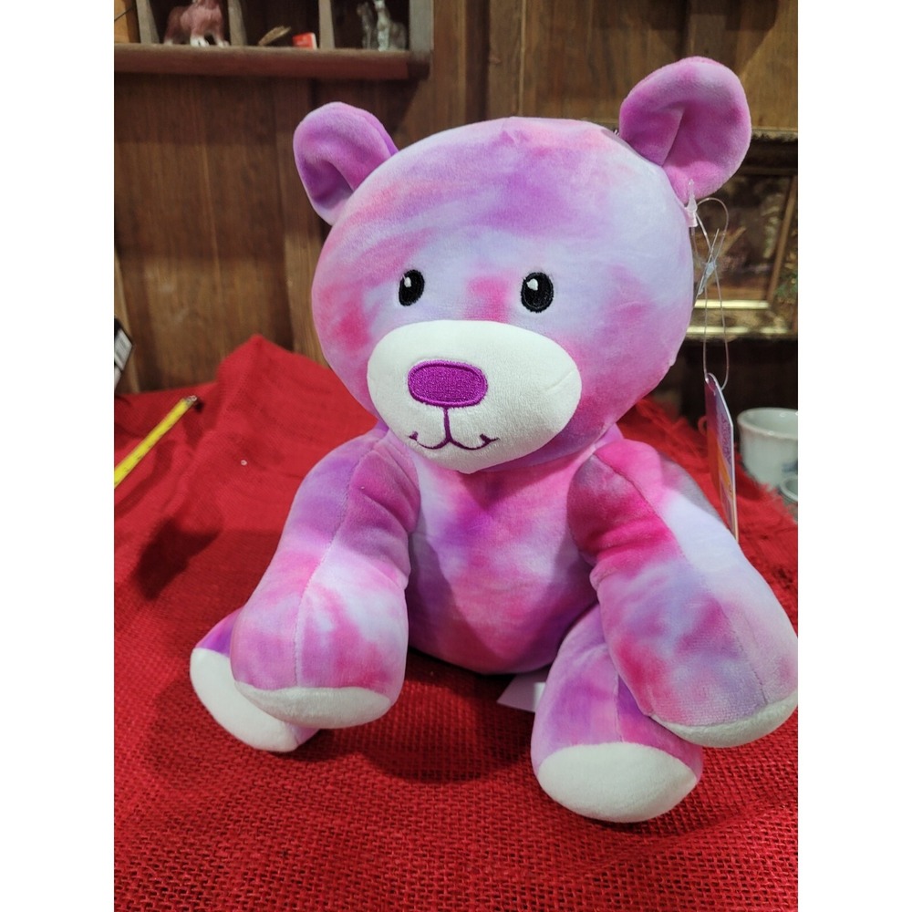 Wellobeez Animal Adventure Super Soft Bear‎ Purple Plush Tiedye Stuffed Animal
